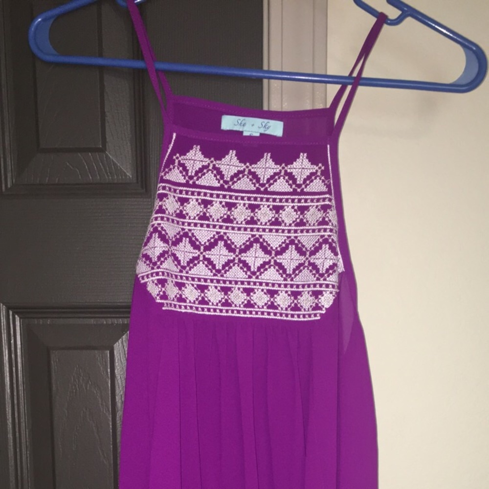 Purple Aztecs mesh tank top